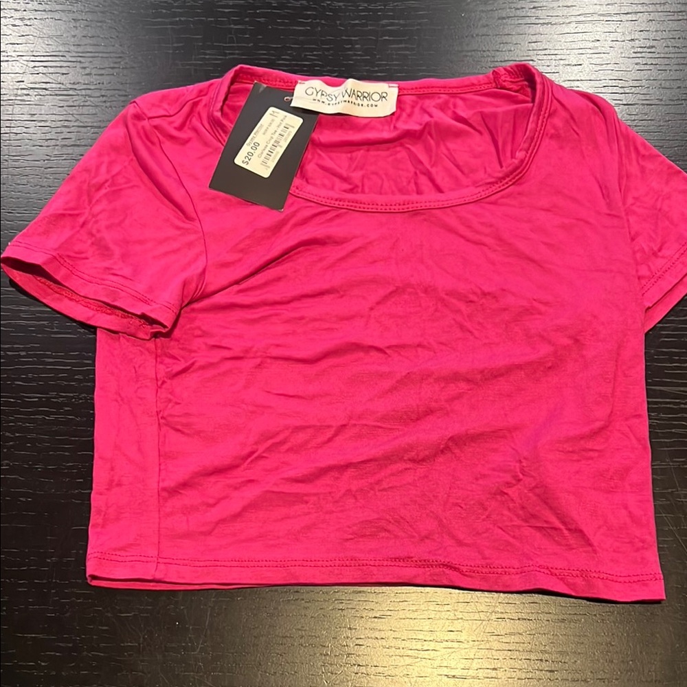 NWT Gypsy Warrior Pink Women's Crop Top size Medium